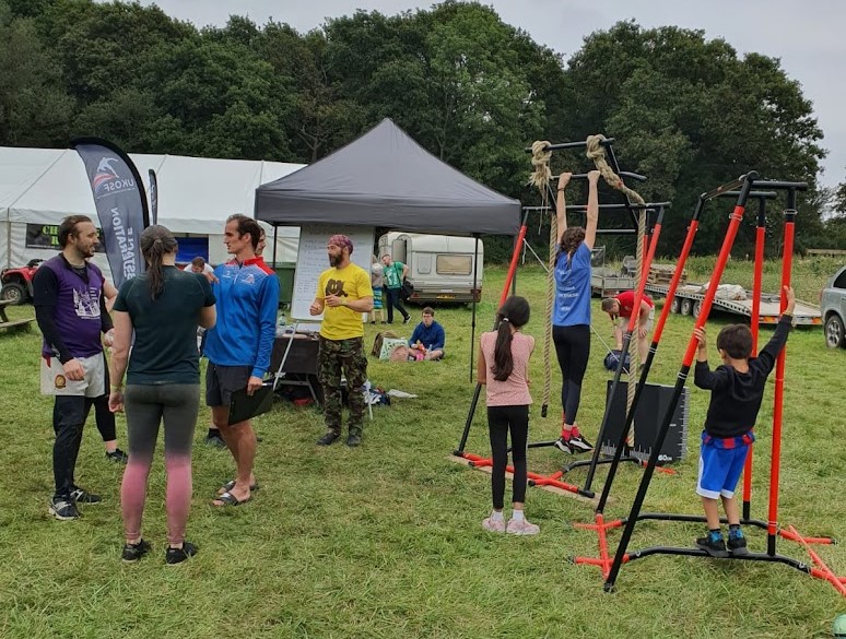 UKOSF stand at Nuts Challenge with two Pull-Up Mates